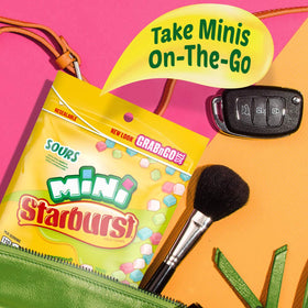 STARBURST Minis Sours fruit flavors assortment for vibrant, fruity snacking moments.