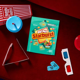 Starburst Minis Tropical Sunset movie night pairing with popcorn.