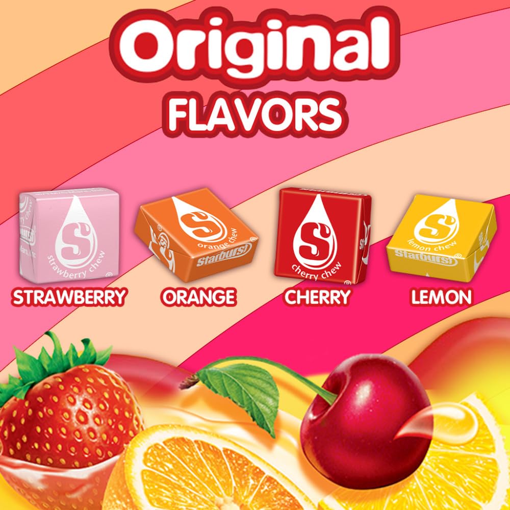 Assorted flavors of Starburst Original provide fruity flavor variety.