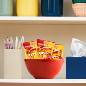 Starburst Original Gummies assorted flavors display, colorful and inviting.