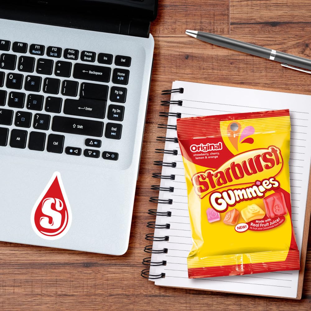 Starburst Original Gummies individually wrapped bags for on-the-go snacking.