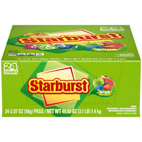 Starburst Sour Chewy Candy pack front, ideal for on-the-go snacking and sharing.