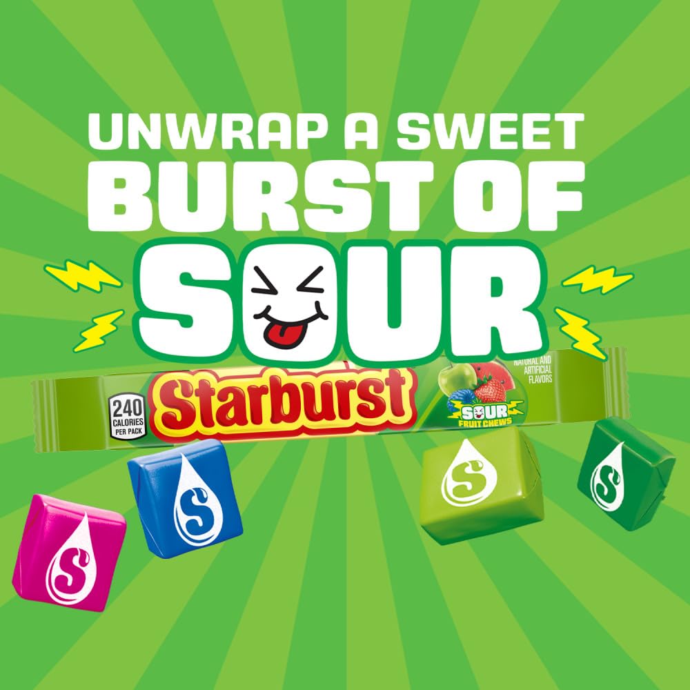 Starburst sour strawberry flavor close-up, vibrant tangy bite for lunchtime treats.