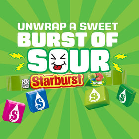 Starburst sour strawberry flavor close-up, vibrant tangy bite for lunchtime treats.