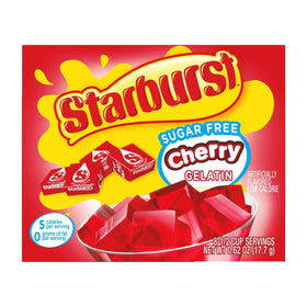 Starburst Sugar Free Gelatin Cherry prepared-serve presents bold, sugar-free cherry option.