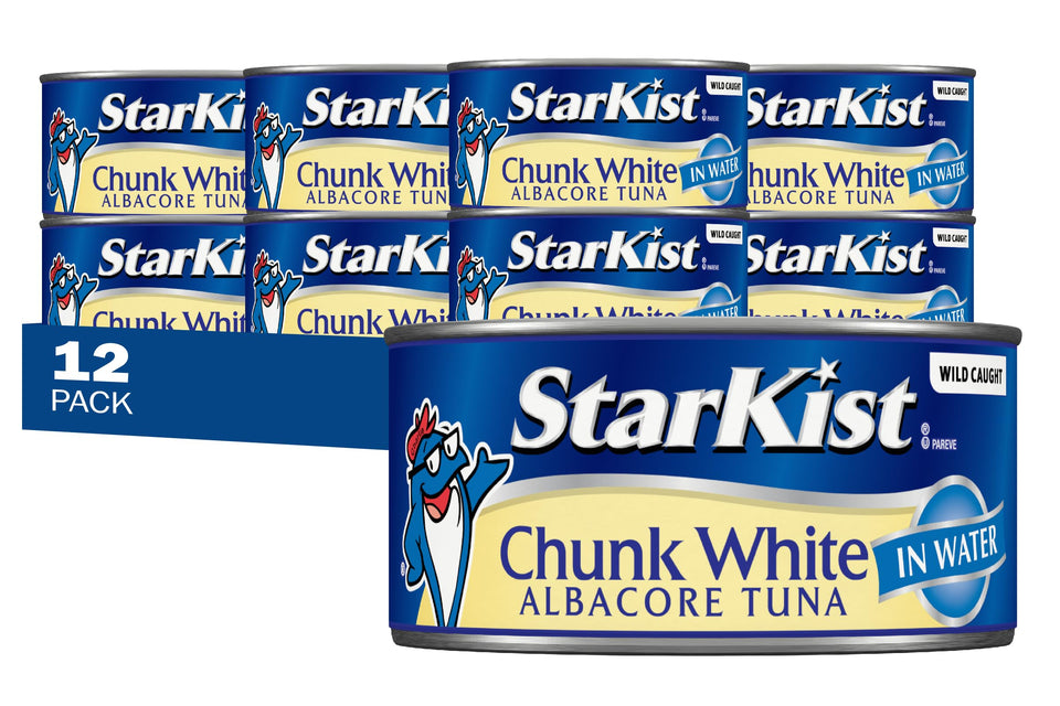 StarKist albacore tuna in water can front label highlighting a convenient protein source.