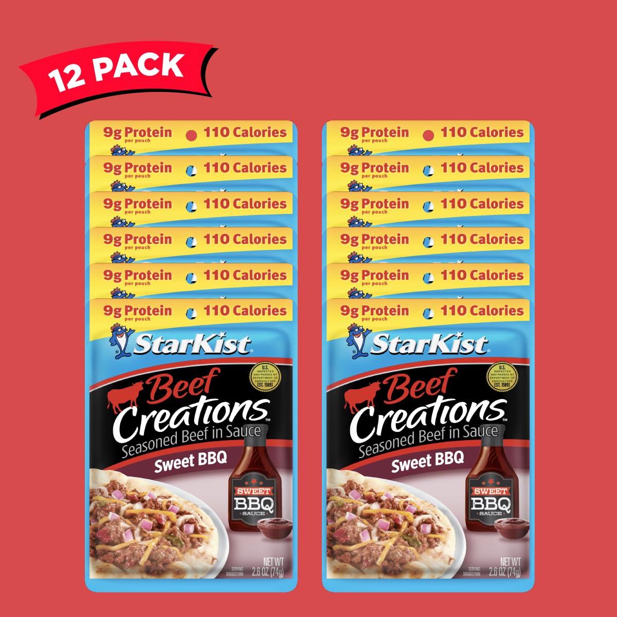 StarKist Beef Creations Sweet BBQ pouch open showing convenient on-the-go option