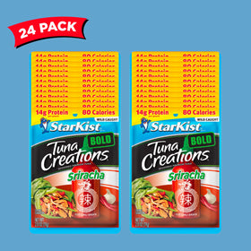StarKist Bold Sriracha tuna pouch open for quick snack or salad topping