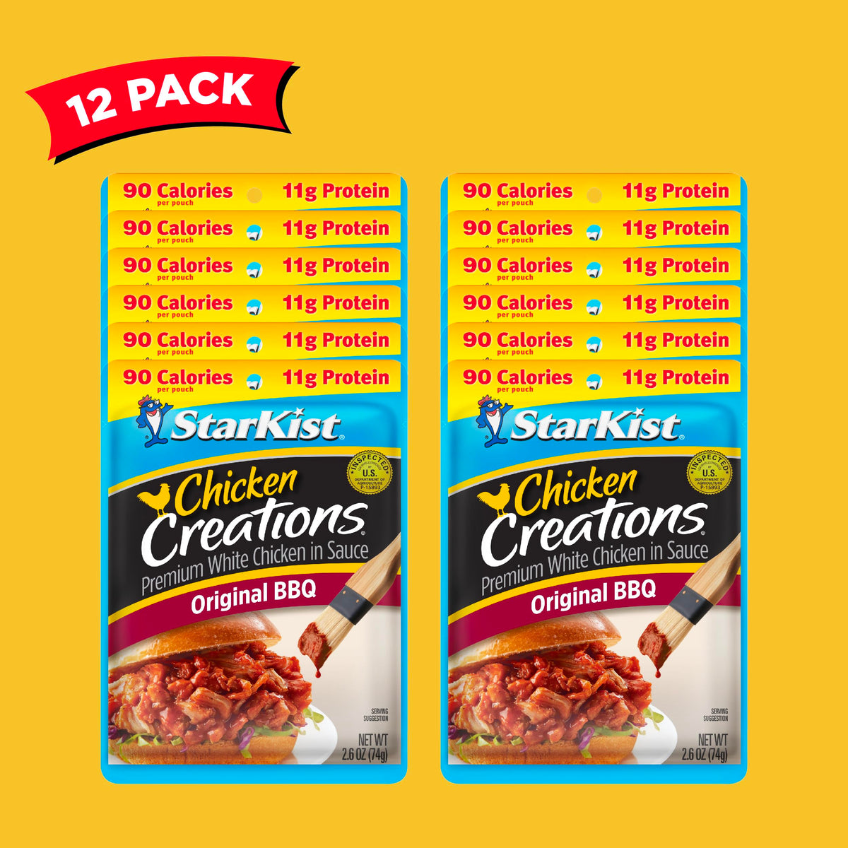 StarKist Original BBQ chicken pouch used as salad topping with smoky flavor.