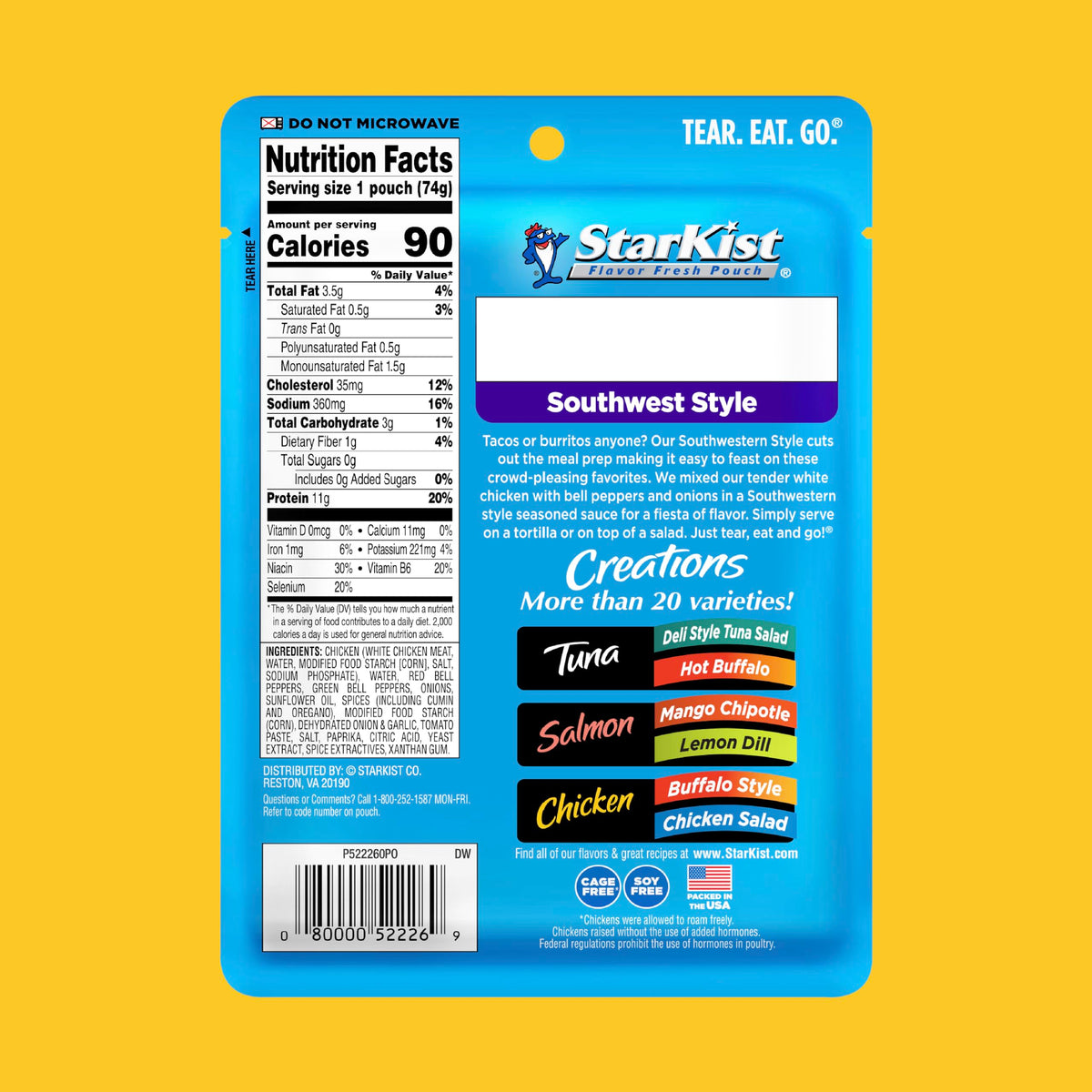 StarKist Chicken Creations ready-to-eat pouch ideal for on-the-go meals.