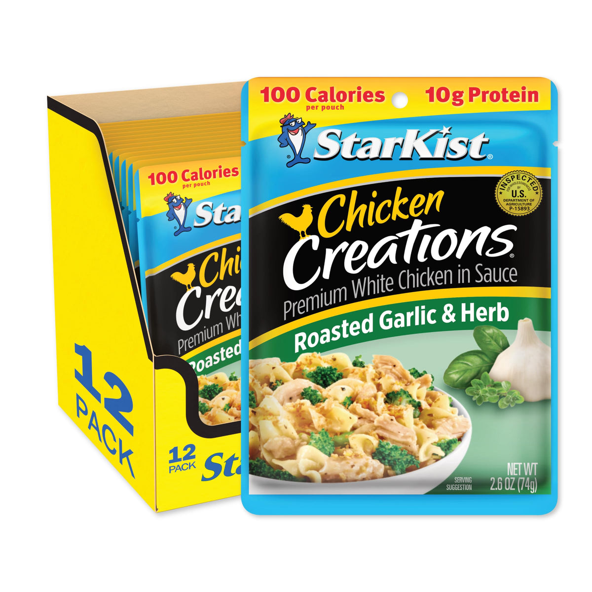 StarKist Chicken Creations Roasted Garlic & Herb pouch ready for quick meals
