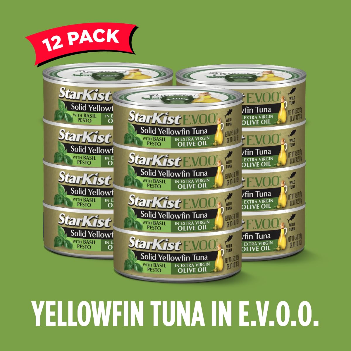 StarKist EVOO yellowfin tuna basil pesto served on a plate for pasta night