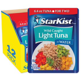 StarKist Light Tuna in Water pouch front view, ready for quick, high-protein meals