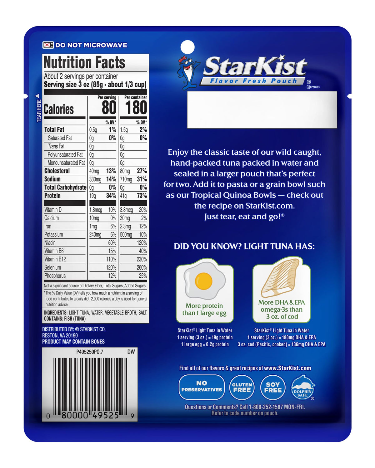 StarKist Light Tuna in Water being added to a vibrant salad for lunch