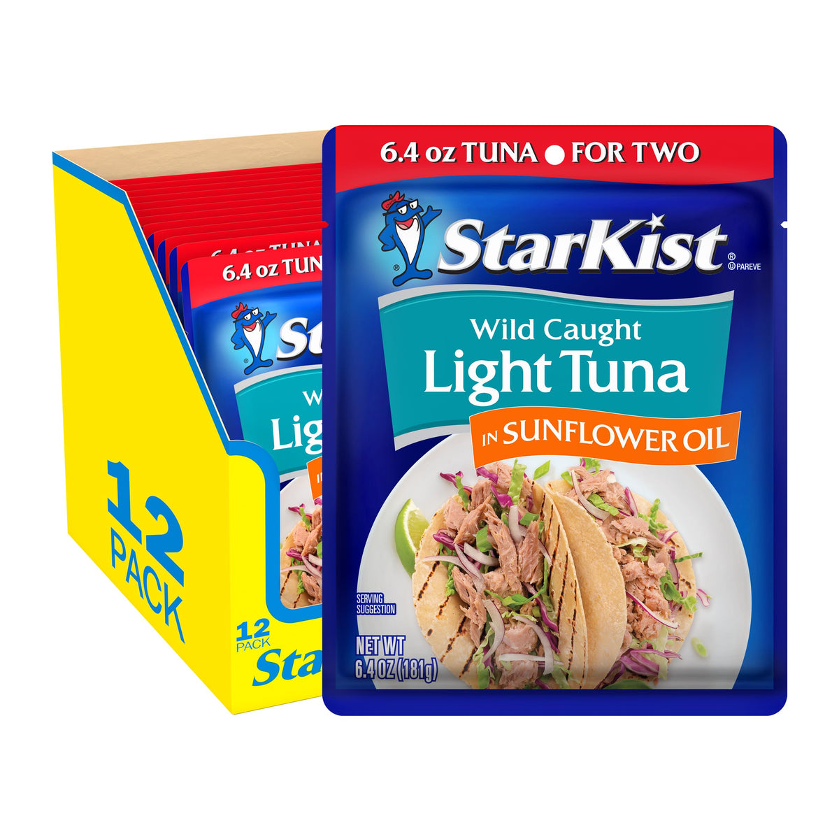 StarKist Light Tuna in Sunflower Oil pouch 6.4 oz ready to eat, high protein snack