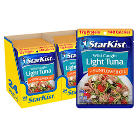 StarKist light tuna in sunflower oil pouch for quick, ready-to-eat meals.