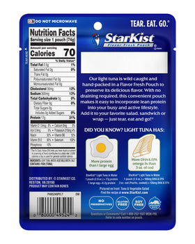 StarKist Light Tuna Water Pouch in a 12-pack for pantry stocking.