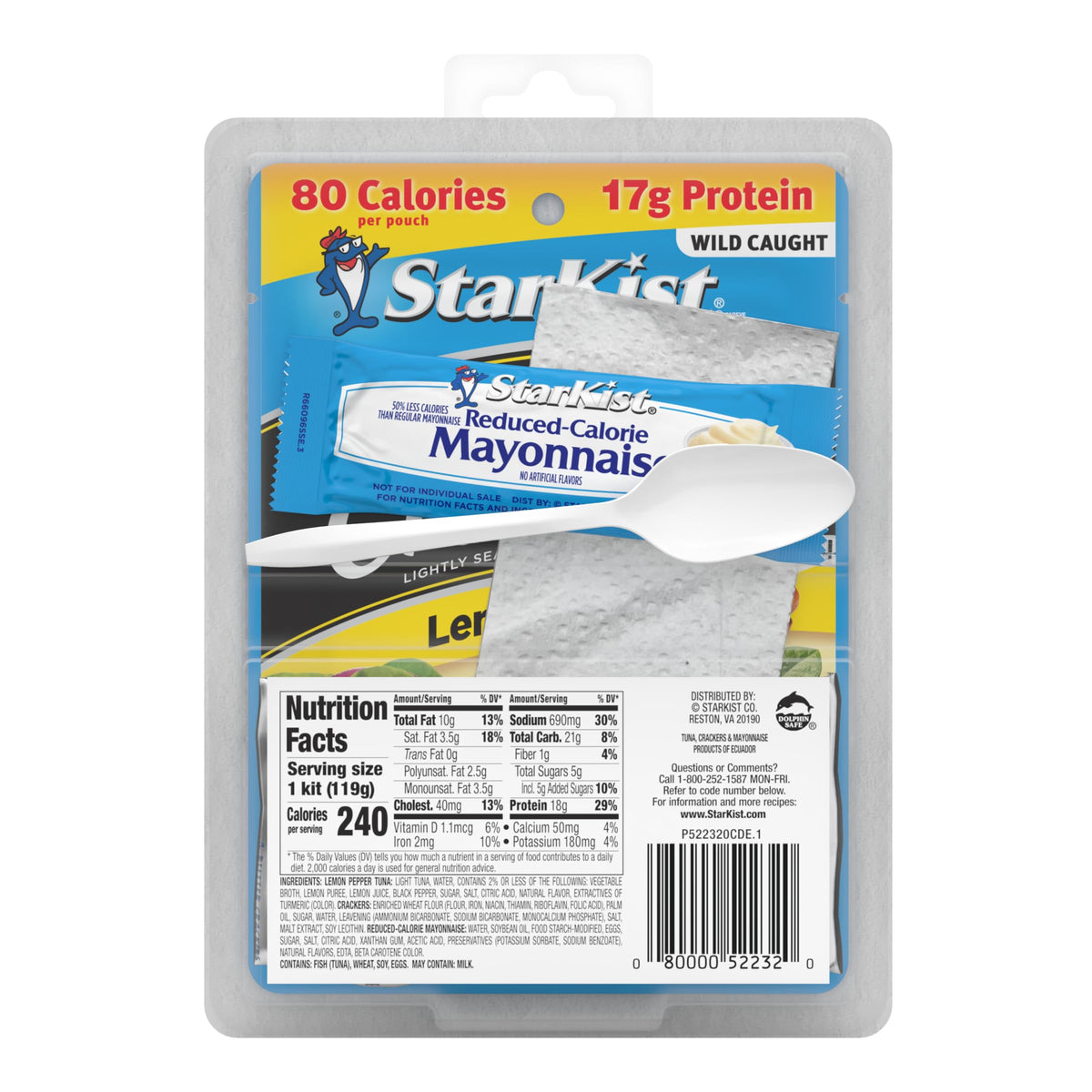 StarKist reduced-calorie mayonnaise packet for creamy tuna mix