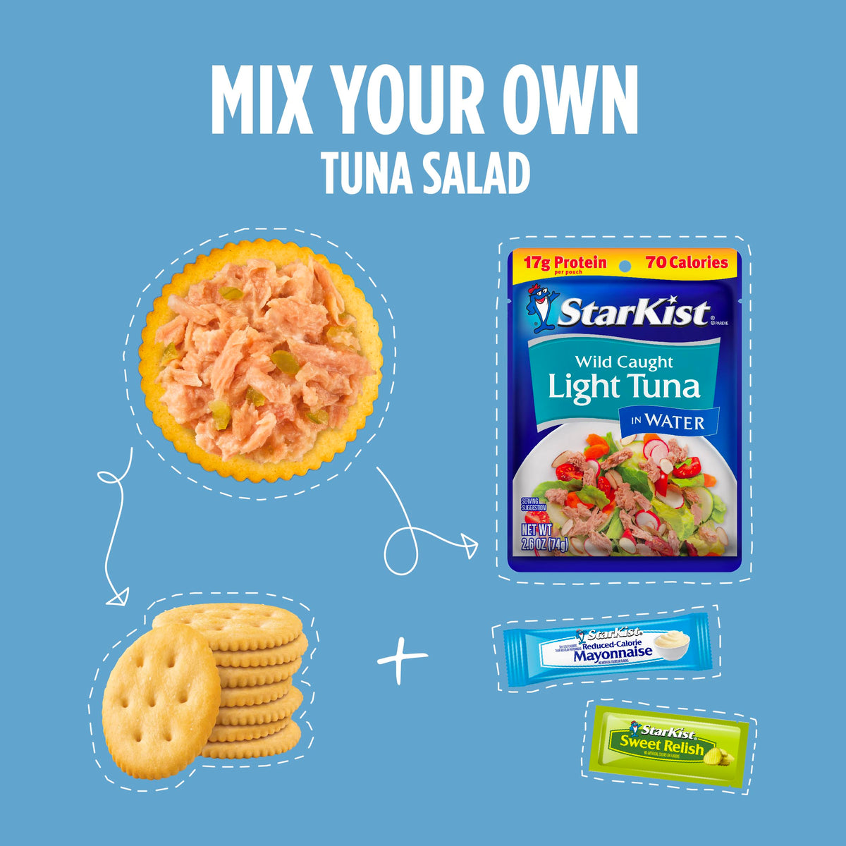 StarKist Lunch-To-Go mixing spoon aids quick, fresh salad mixing at home or work.