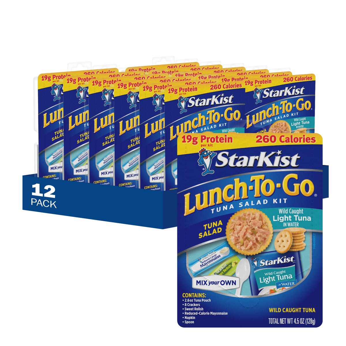 StarKist Lunch-To-Go kit with tuna pouch and crackers for a quick protein-packed lunch.