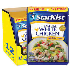 StarKist Premium White Chicken pouch tear-ready for quick meals on the go.