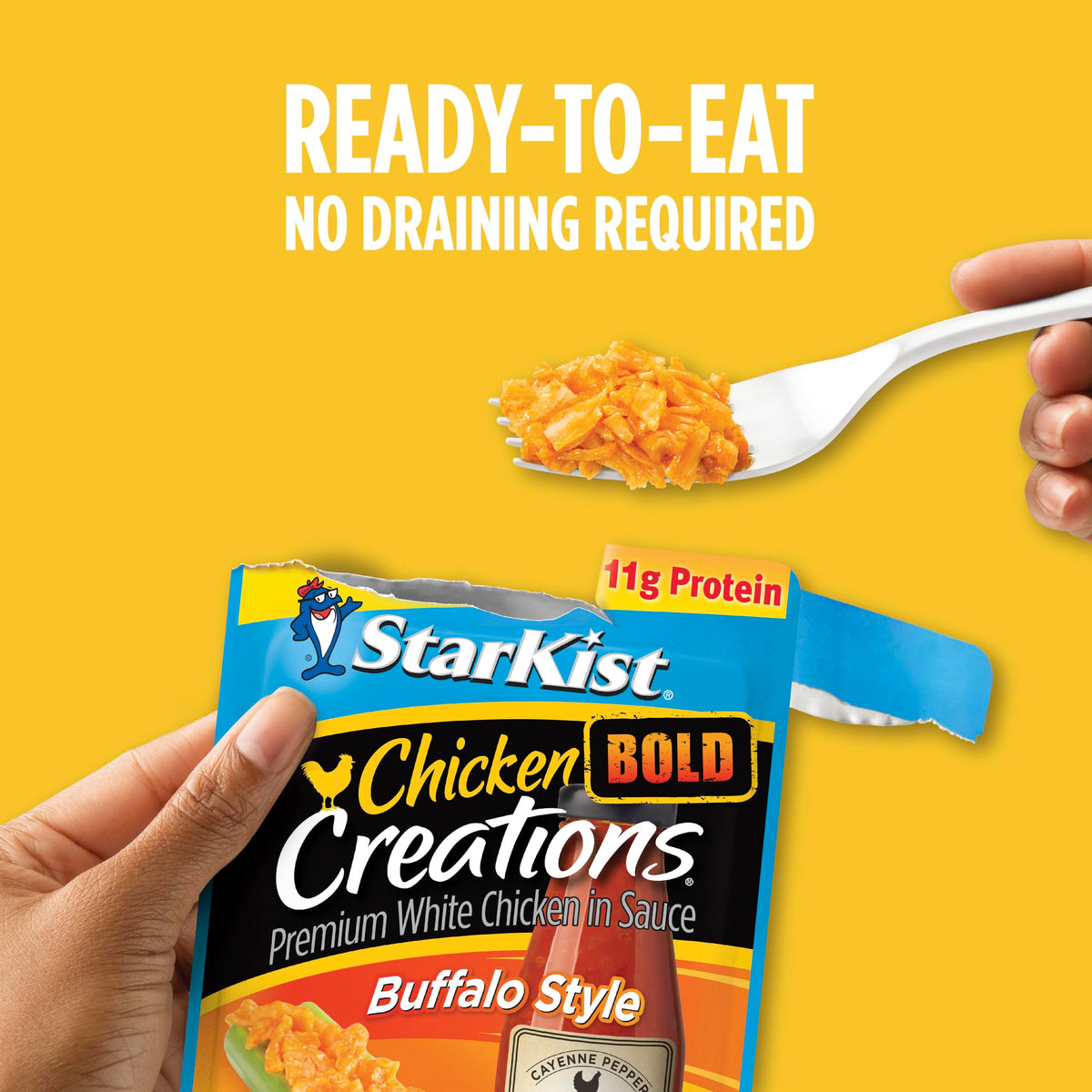 StarKist ready-to-eat chicken pouch in a lunchbox for busy days.