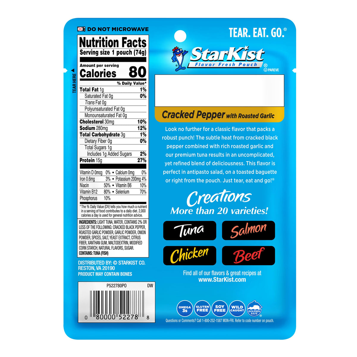 StarKist Ready-to-Eat Tuna Pouch for on-the-go meals.