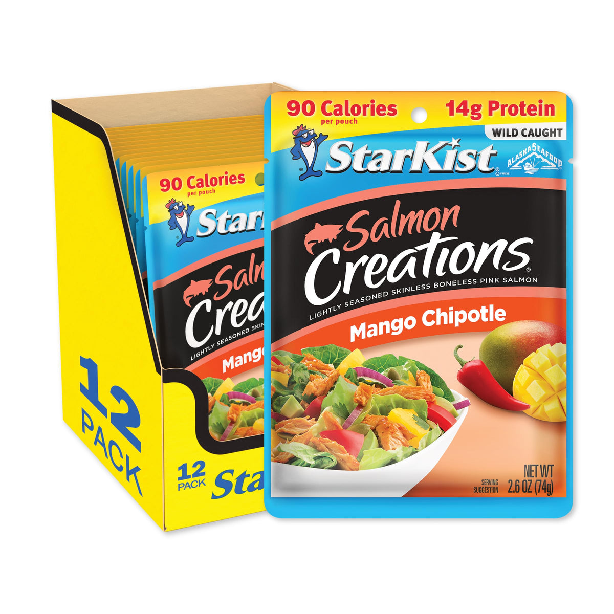 StarKist Salmon Creations Mango Chipotle pouch—ready to eat for quick protein on the go.