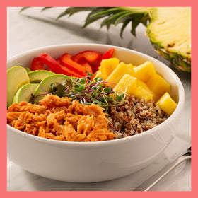 StarKist Salmon Creations Mango Chipotle provides a protein portion for meal prep.
