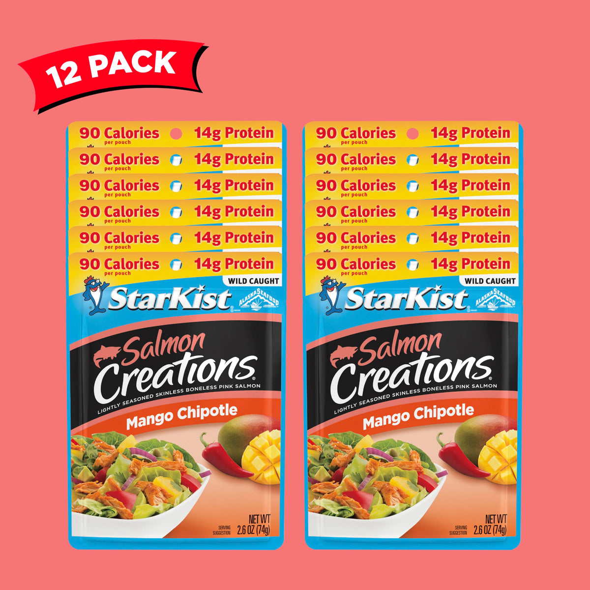 StarKist Salmon Creations Mango Chipotle tear-ready pouch—no can opener needed.
