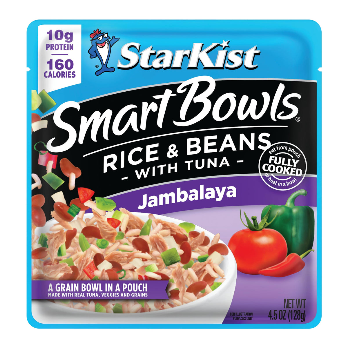 StarKist Smart Bowls Jambalaya served in bowl with peppers and tomatoes