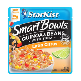 StarKist Smart Bowls quinoa-white-beans-corn image shows gluten-free, fiber-rich ingredients