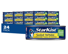 StarKist solid white albacore tuna in water can with 25% less sodium for salads