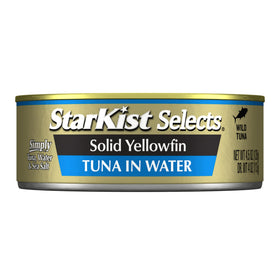 StarKist Solid Yellowfin Tuna in Water can on a kitchen counter for meal prep