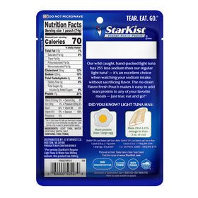 StarKist light tuna pouch being torn open for a quick meal.
