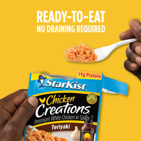 StarKist Teriyaki chicken pouch in a lunchbox, portable and mess-free