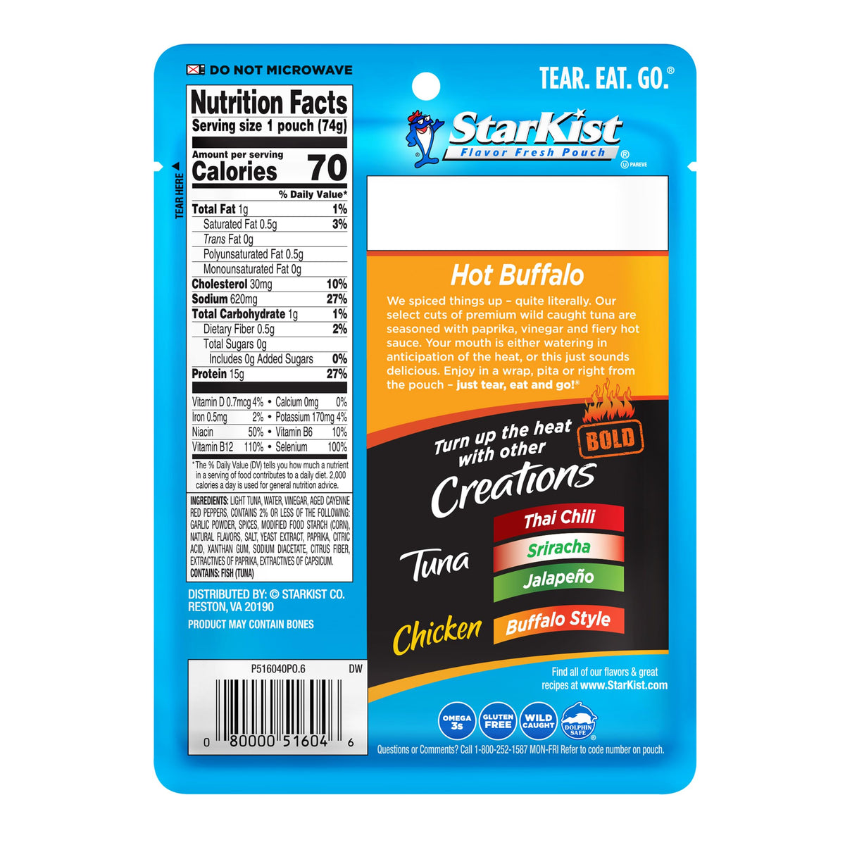StarKist Bold Hot Buffalo tuna in a sandwich for a satisfying meal