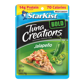 StarKist Tuna Creations Bold Jalapeño pouch opened for easy on-the-go snacking