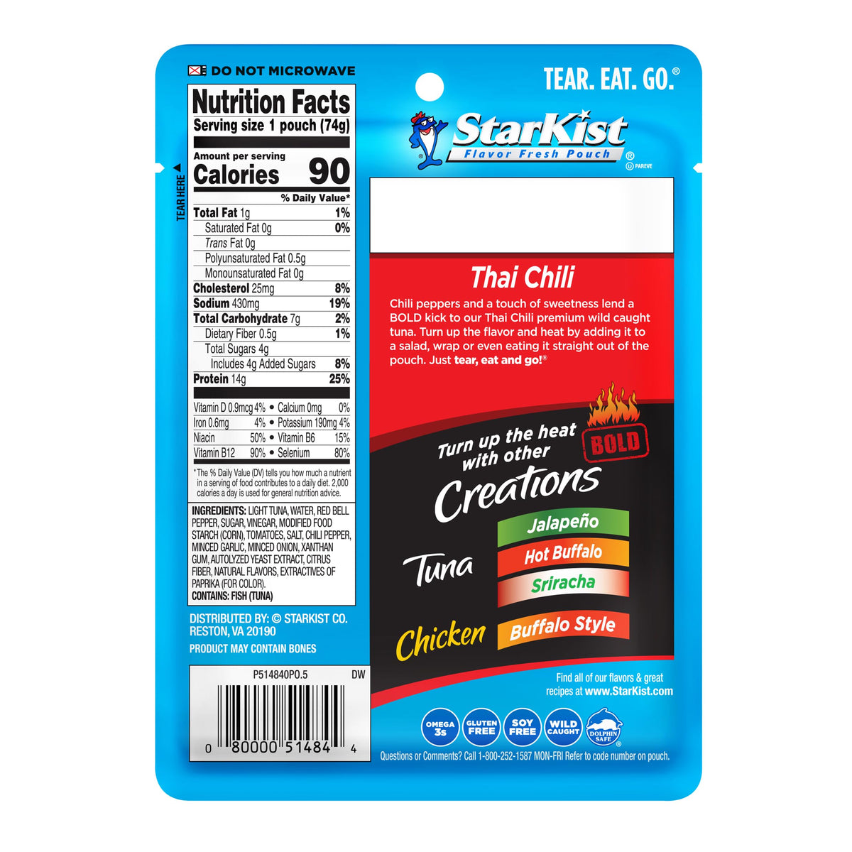 Gluten-free and soy-free StarKist Thai chili tuna supports diverse diets.