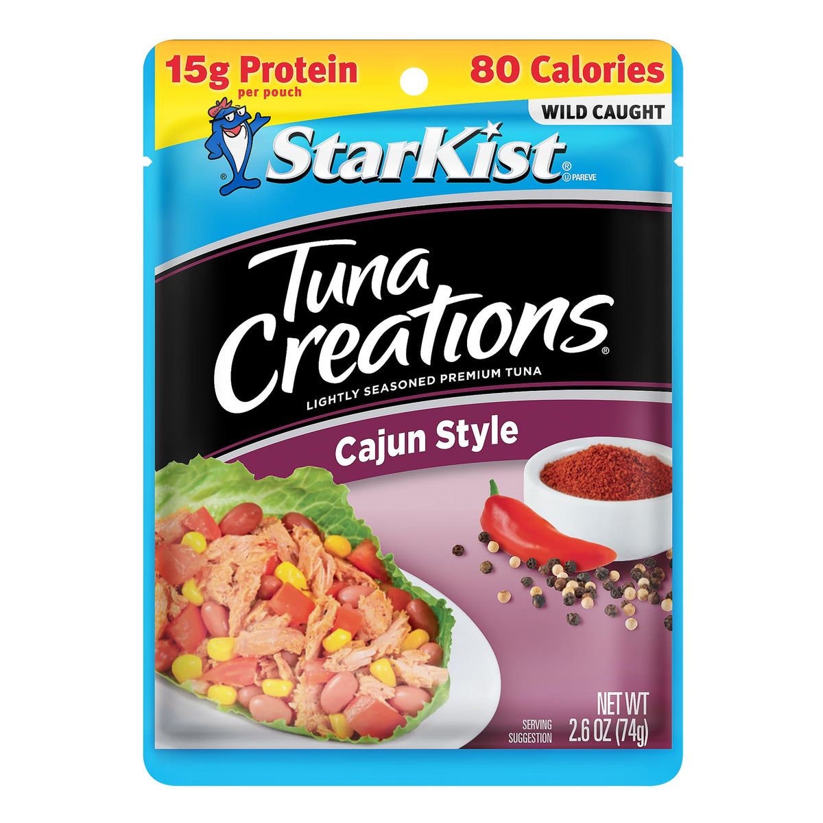 StarKist Tuna Creations Cajun spices close-up—bold flavor boost for salads and sandwiches.