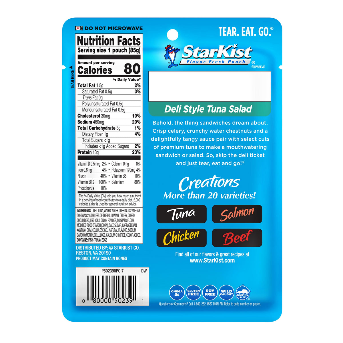 StarKist tuna salad ingredients with celery and water chestnuts for a crisp deli flavor