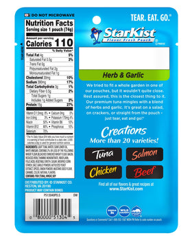 StarKist Tuna Creations Herb and Garlic twelve pack on the pantry shelf for easy meals.