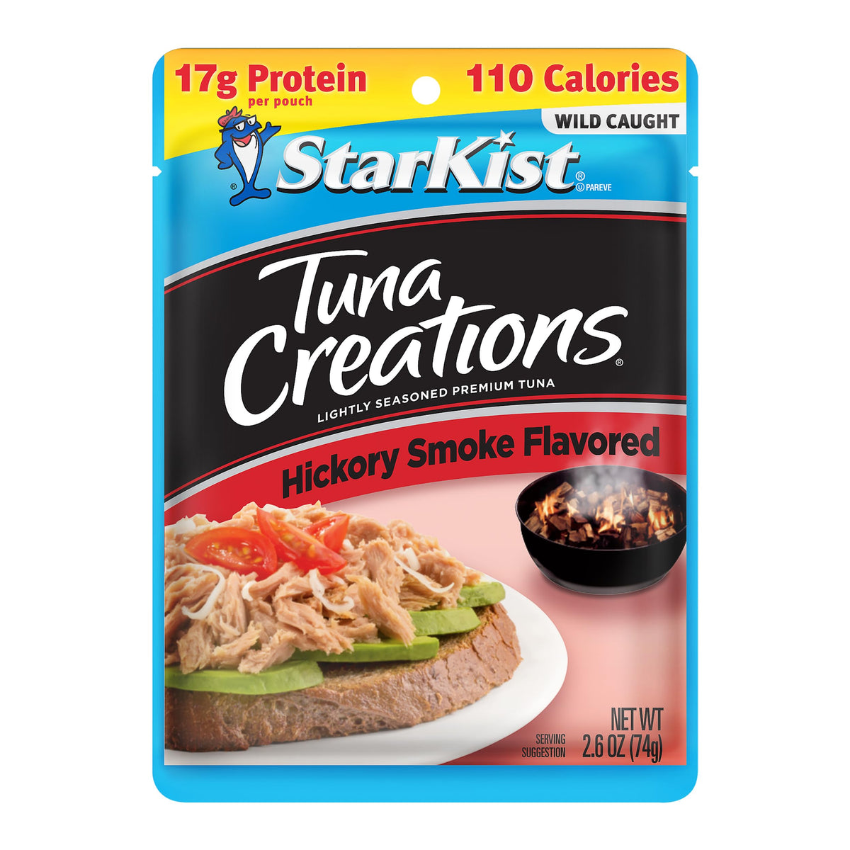 StarKist Tuna Creations Hickory Smoked pouch serving image, ideal for salads or sandwiches.