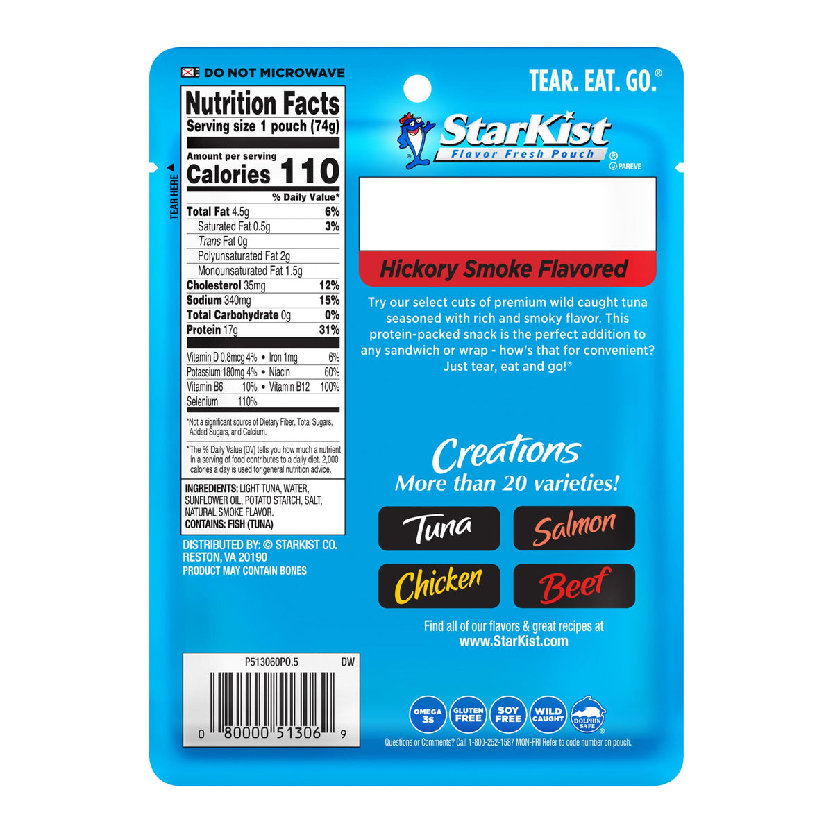 StarKist Hickory Smoked tuna in easy serving size for salads