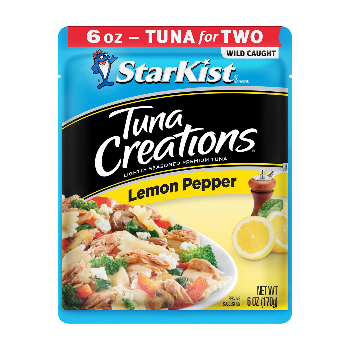 StarKist Tuna Creations Lemon Pepper pouch open ready for a snack or meal prep