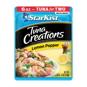 StarKist Tuna Creations Lemon Pepper pouch open ready for a snack or meal prep