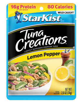StarKist Lemon Pepper pouch side view, convenient on-the-go packaging