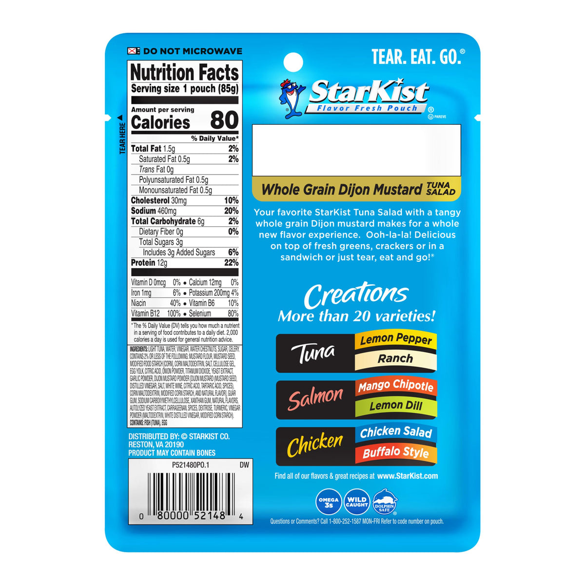 StarKist Tuna Creations pouch pictured with a fresh salad.