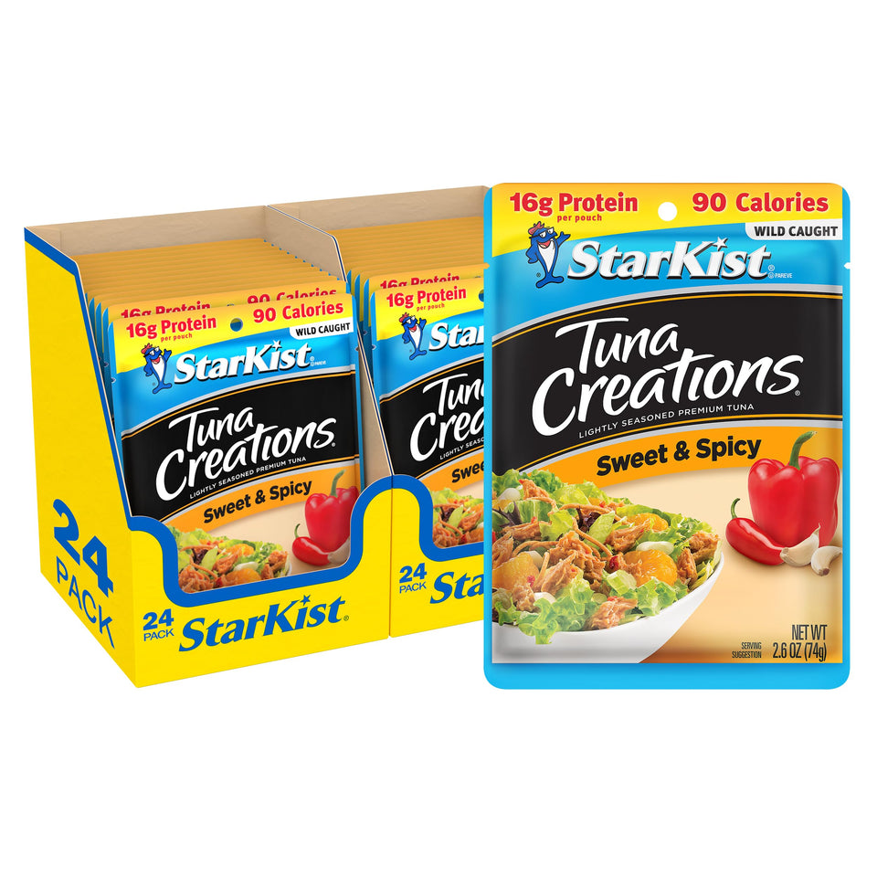 StarKist Tuna Creations Sweet and Spicy pouch held for a quick protein boost