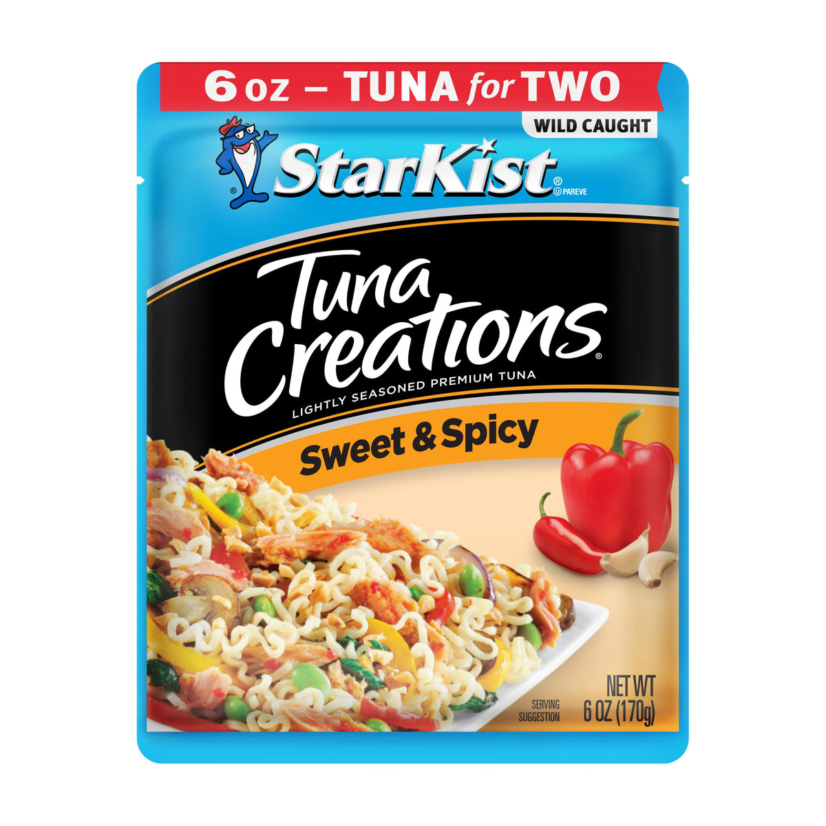 StarKist Sweet & Spicy pouch opened on table, ready to eat without draining
